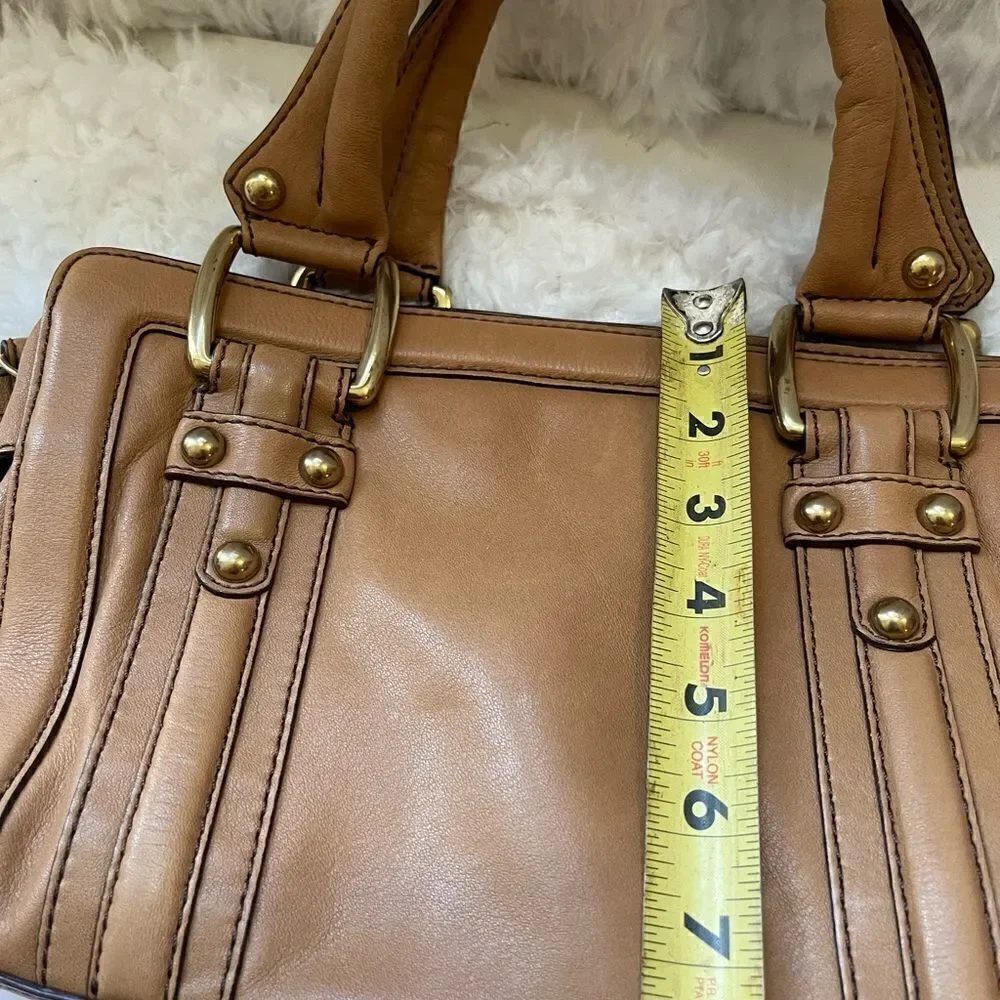 Banana Republic leather medium satchel with gold tone hardwares